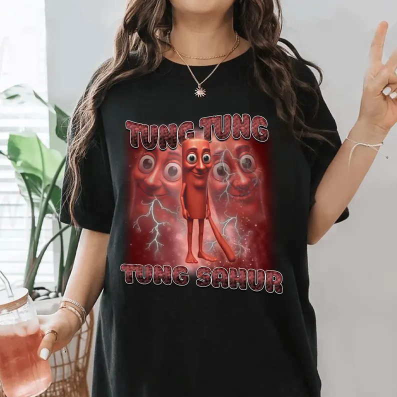พร้อมส่ง👕 Tung Tung Tung Sahur T-SHIRT ผ้าฝ้ายแท้ระบายอากาศได้ดี ใส่สบาย S-5XL
