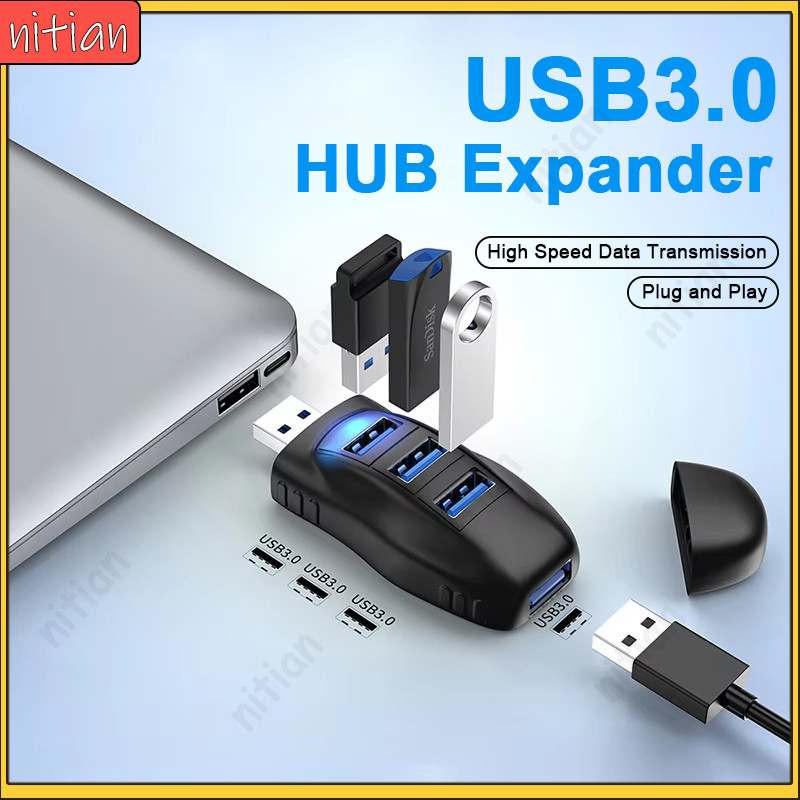 4 in 1 USB Type C Hub Adapter สําหรับการส่งข้อมูลความเร็วสูง Plug and Play USB3.0 Notebook Docking Station Card Reader Multi Ports USB Expander Type C Splitter Adapter Hub