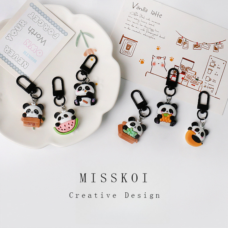 มจต พวงกุญแจจี้แพนด้าน้อยน่ารักคู่หวานอุปกรณ์เสริมขนาดเล็กที่เรียบง่าย - รูปที่ 5