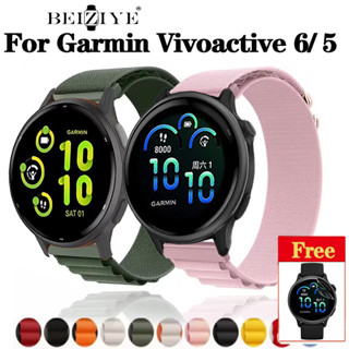 Alpine Nylon Loop สําหรับ Garmin Vivoactive 6 สร้อยข้อมือสาย…