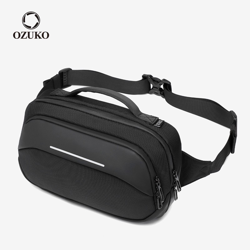 JR8 OZUKO กระเป๋าคาดหน้าอก Oxford กันน้ําสําหรับผู้ชายกระเป๋าคาดเอวแฟชั่นน้ําหนักเบา