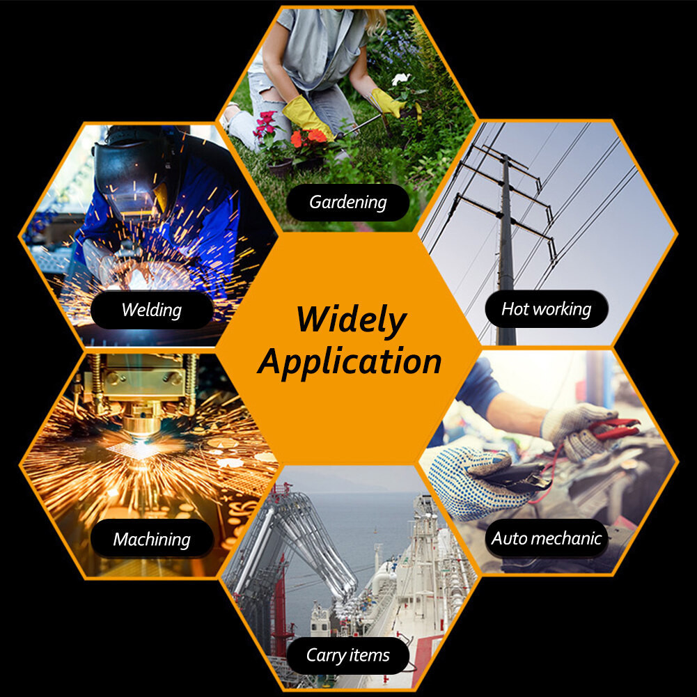 สวมทน Cowhide ถุงมือทำงานหนังคนงานทำงานเชื่อมป้องกันความปลอดภัยสำหรับสวนกีฬารถจักรยานยนต์ถุงมือขับรถ - รูปที่ 6