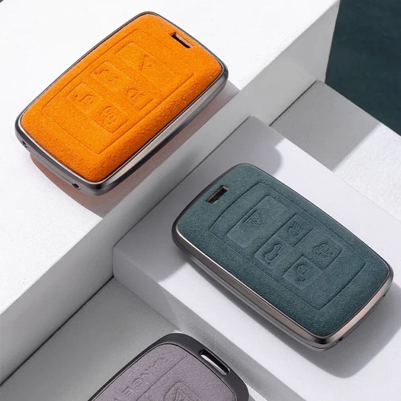 Aluminium Alloy Leather Car Key Case Cover for Land Rover Range Rover Sport Evoque Discovery 3 4 5 f
