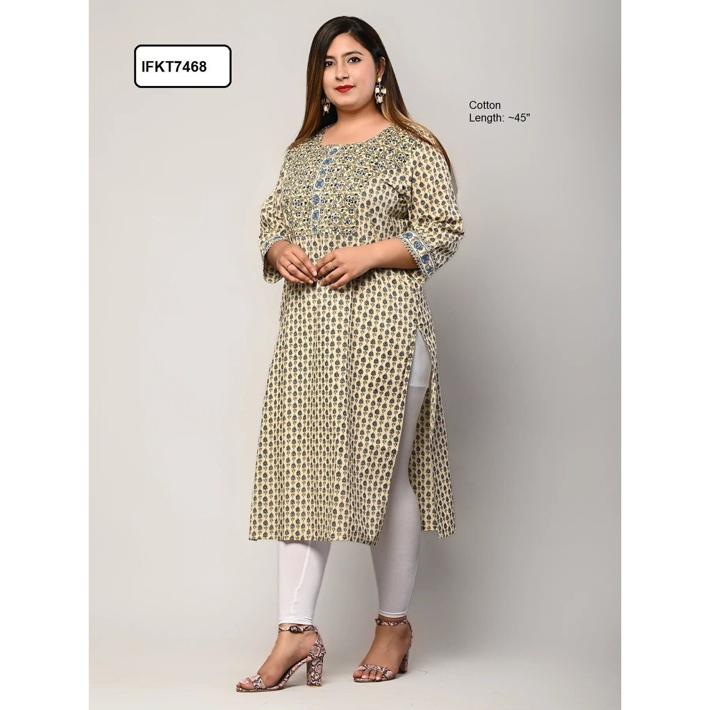 [6XL] Exclusive Branded Plus Size Cotton Kurti - เฉพาะตัวท็อป