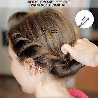 60/180/300 ชิ้นสุภาพสตรีพื้นฐานกิ๊บติดผมโลหะสีดํา-ที่มองไม่เห็น Waved Bobby Pins - สําหรับทุกประเภท