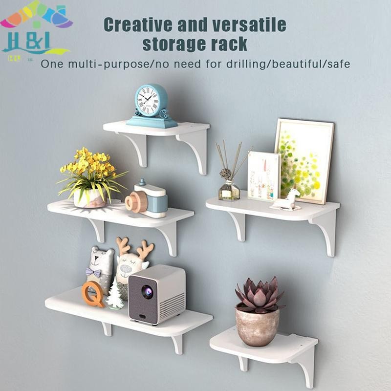 H&L Apr Wall Mount Router ชั้นวาง Punch-free TV Set-top Box Floating Rack Home Power Strip Wifi Router Storage Holder ไม้ {th}