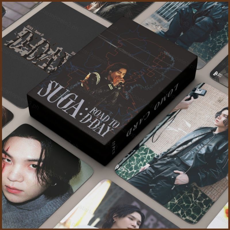 ST3 55 ชิ้น/เซ็ต BTS SUGA การ์ด LOMO SUGA แผนที่วันที่ D อัลบั้มโปสการ์ดคอลเลกชัน KPOP Periphery TS3