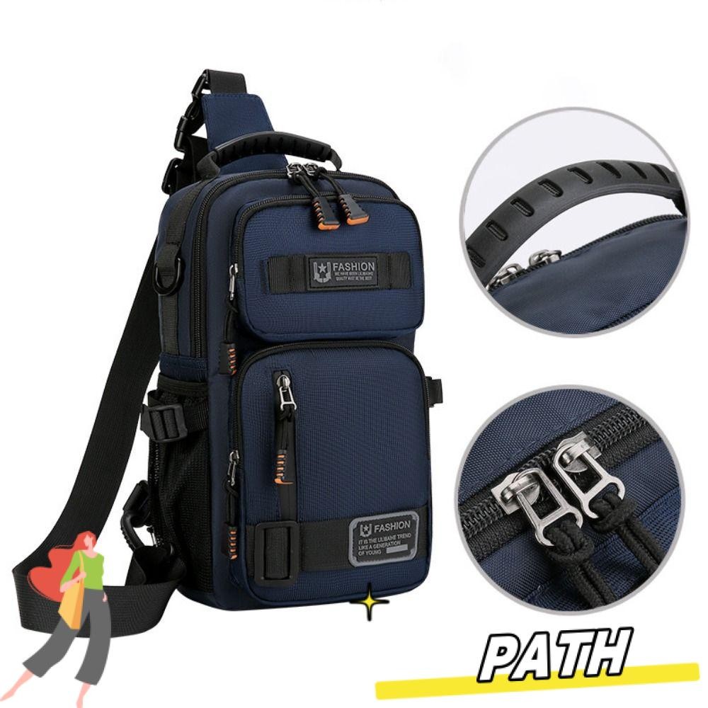 พ่อ กระเป๋าสะพายไหล่กระเป๋าคาดอกขนาดใหญ่น้ําหนักเบาแฟชั่นมัลติฟังก์ชั่เอวแพ็คกลางแจ้งเดินป่าขี่จักรยาน