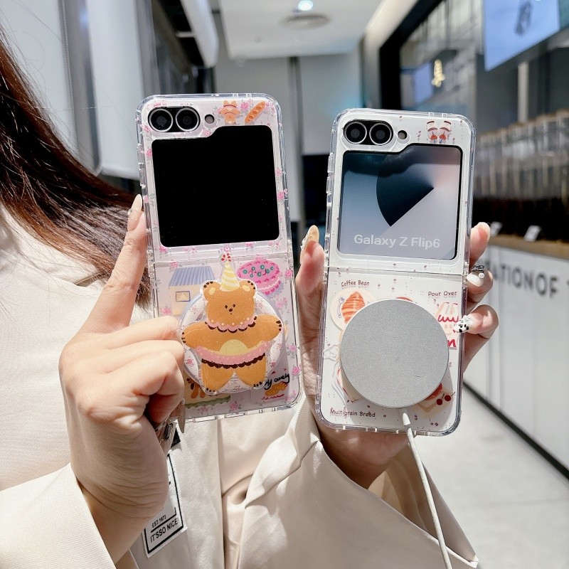 LUKEN เคสโทรศัพท์สําหรับ Samsung Galaxy Z Flip 7 6 5 4 3 OPPO ค้นหา N2 N3 พลิกน่ารัก M การ์ตูนปกหลัง