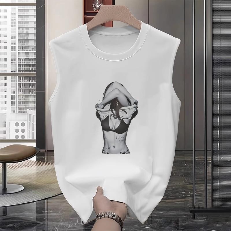 [COD] ✨เสื้อยืด แขนกุด เสื้อกล้ามoversize ผ้าCotton100% แฟชั่น แนวสตรีท 'Stripping girls' เสื้อ หญิง แขนสั้น woman s-3xl