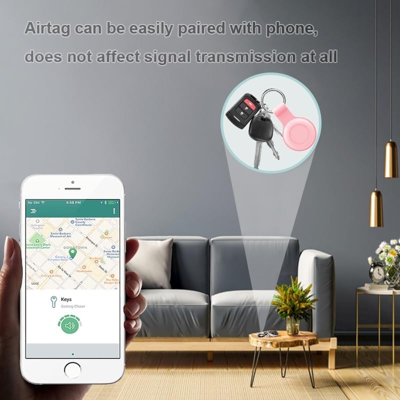 เคสกันน้ําสําหรับ Airtag, ที่ใส่พวงกุญแจแท็กอากาศเข้ากันได้กับ AirTags, เคสป้องกันป้องกันรอยขีดข่วนที่ทนทานเป็นพิเศษพร้อมพวงกุญแจ/สายคล้องสําหรับกระเป๋าเดินทาง, กระเป๋าเป้, สุน