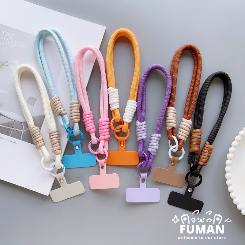 สากลน่ารัก โดปามีน เชือกเส้นเล็กสั้นพร้อมปุ่ม ที-การ์ด เคสโทรศัพท์น่ารักโทรศัพท์ที่สําคัญผู้ถือแหวนสายคล้องสายไฟเชือกมือ