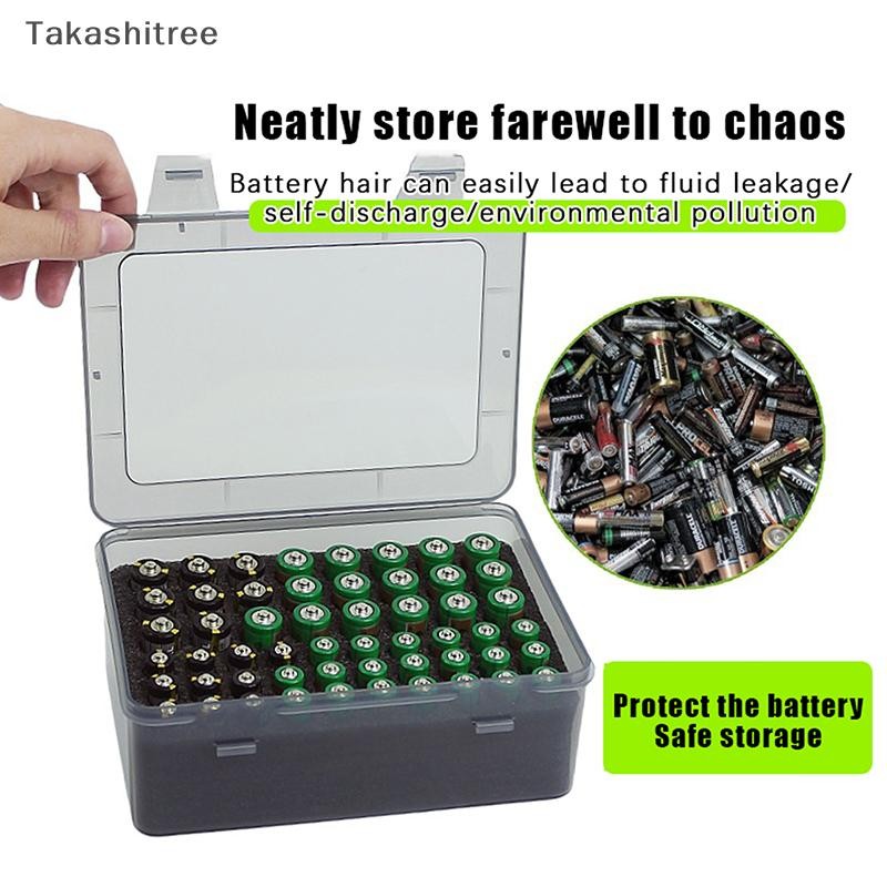 (Takashitree) Battery Storage Organizer Holder ใส่ถ่าน AA AAA 54 ก้อน, กล่องแบตเตอรี่คอนเทนเนอร์โรงรถ, Home Drawer Organization Dispenser ใหม่
