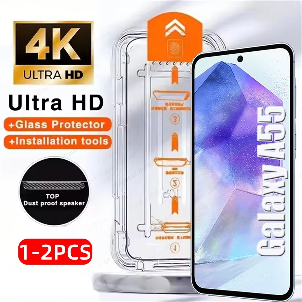 กระจกนิรภัยพรีเมี่ยม HD For Samsung A55 A56 A36 A35 A26 A25 A16 A15 A06 A05 S25 S24 Ultra ติดตั้งง่าย ตัวกันฝุ่นหน้าจอ