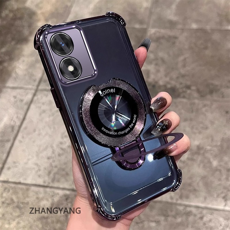 สําหรับ vivo Y02S เคสใสหนาฝาครอบชุบซิลิโคนกันกระแทกเคสโทรศัพท์ CCCCA9