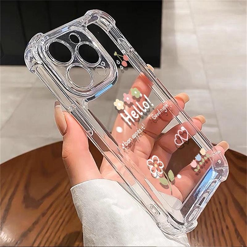 เคสดอกไม้ นุ่ม น่ารัก เข้ากันได้กับ iPhone 15, 14, 11 Pro Max, 13, 12, 8, 7, 6, 6S Plus, XS, X, XR, เคสโทรศัพท์กันกระแทก