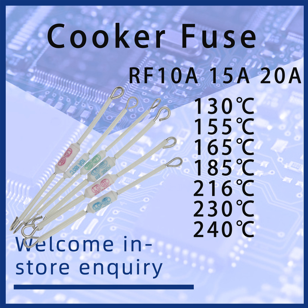 RF 250V 10A 15A 20A หม้อหุงข้าวฟิวส์ 130 155 165 185 216 230 240 °C หม้อหุงข้าว Thermalfuse 5 ซม. 9 ซม. 24 ซม. 30 ซม.