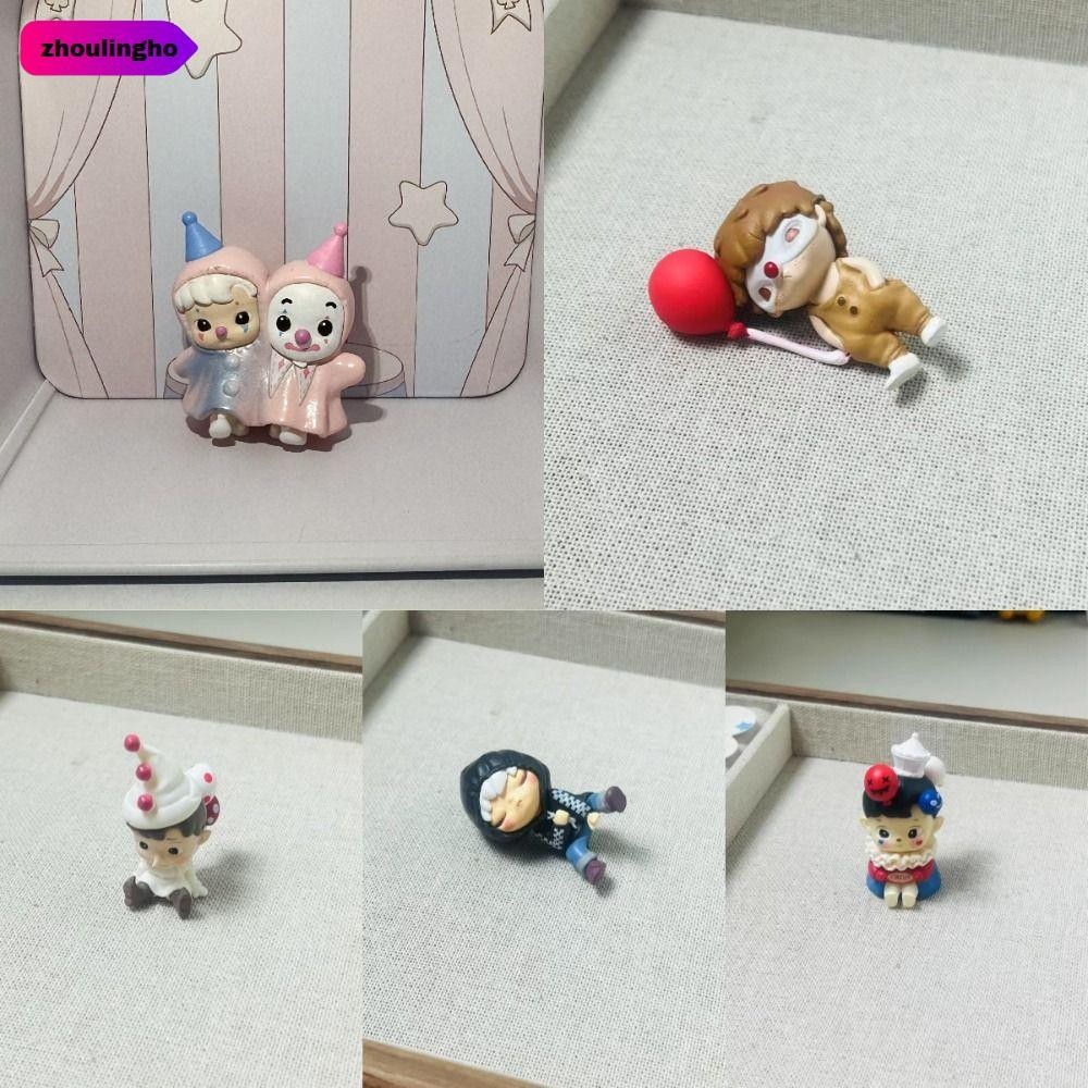 ZHOULINGHO กล่อง Hacipu, เล่นตลกน้อย Hirono Mime Series เครื่องประดับขนาดเล็ก, POPMART A NIGHT OF FANTASY Series POPBEAN รูปปั้นขนาดเล็ก