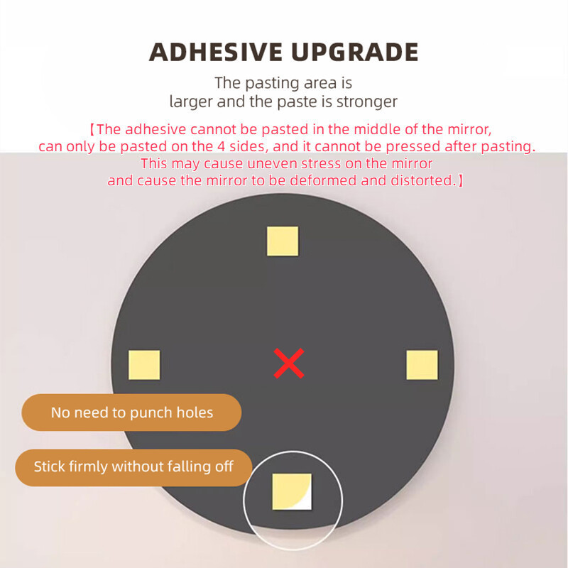 YTL จะไม่แตก กระจกอะคริลิก แบบติดผนัง กระจกห้องน้ำ ขนาด bathroom mirror ไม่จำเป็นต้องเจาะรู หอพัก อพาร์ทเม้น - รูปที่ 4