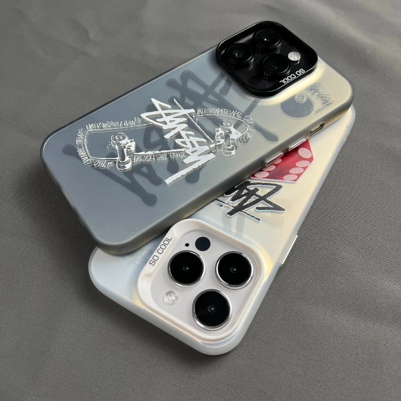 สเก็ตบอร์ดสุดเทรนด์เคสไอโฟนหรูหราไฮโซ For iphone 11 12 13 14 15 16 Pro MAX 14 15P XR XSMAX 7Plus SE เคสโทรศัพท์กันกระแทก