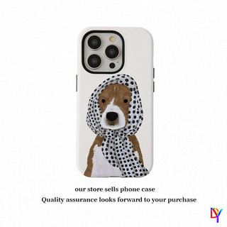 Headscarf เคสโทรศัพท์ลูกสุนัข Apple16/17 เคสโทรศัพท์ iPhone 15ProMax ฟิล์ม 2-in-1 14/13/12/11 ผิวมัน Double-layer anti-drop เคสป้องกัน