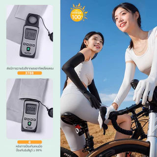 【คลังไทยจัดส่งไว】🌞Sdefend ของแท้🌞ถุงมือและแขนเสื้อกันแดดแบบ2ใน1 ความยาวพิเศษ สำหรับผู้หญิงขับรถและออกกำลังกาย แขนซิลิโคนกันลื่น