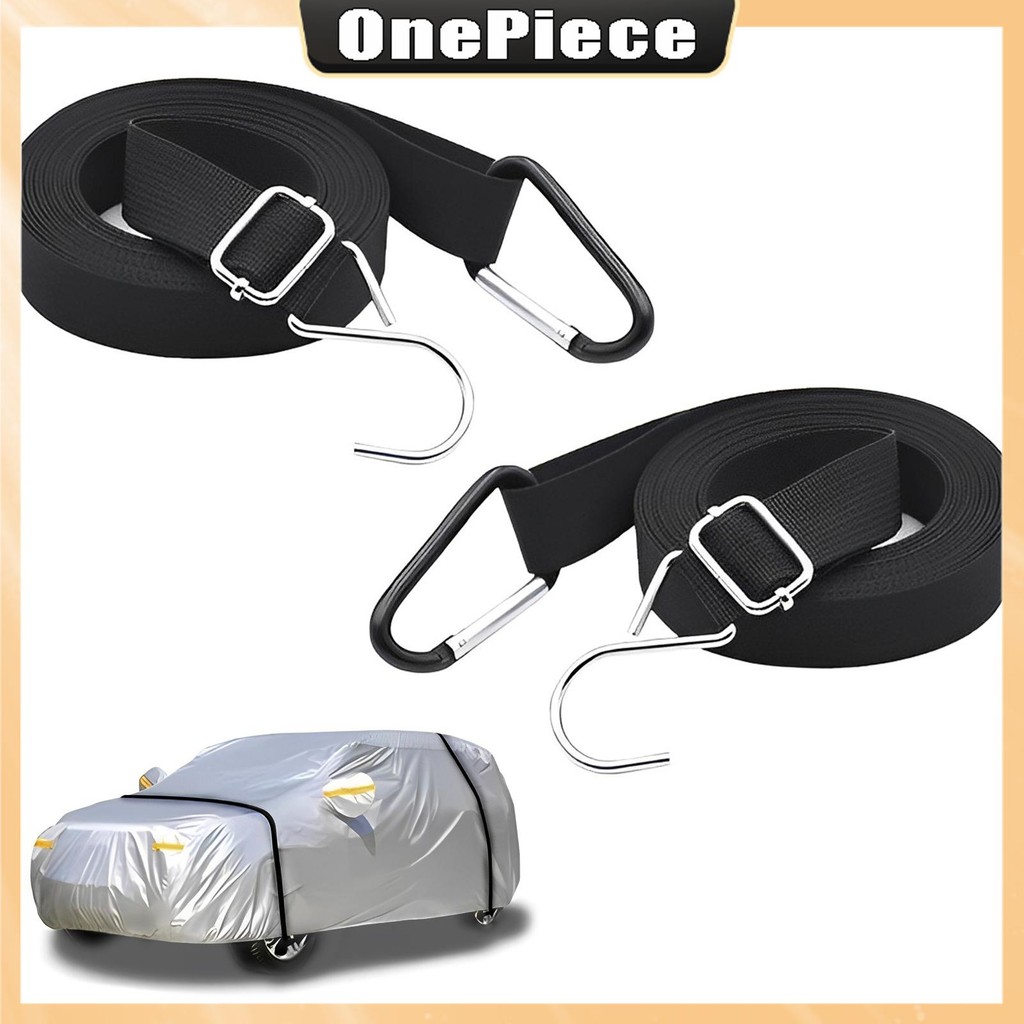 2 ชิ้นผ้าคลุมรถสายรัดกันลมไนลอนฝาครอบอัตโนมัติ Gust สายรัดฝาครอบรถ Secure Protector สายคล้อง