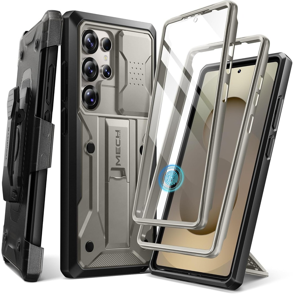 TONGATE สําหรับ Samsung Galaxy S25 Ultra Case, [ฝาครอบกล้องสไลด์ในตัวและตัวป้องกันหน้าจอ] [กรอบด้านหน้า 2 กรอบ] เคสโทรศัพท์ Full-Body Heavy Duty กันกระแทก S25 Ultra พร้อมขาตั้งและเข็มขัด