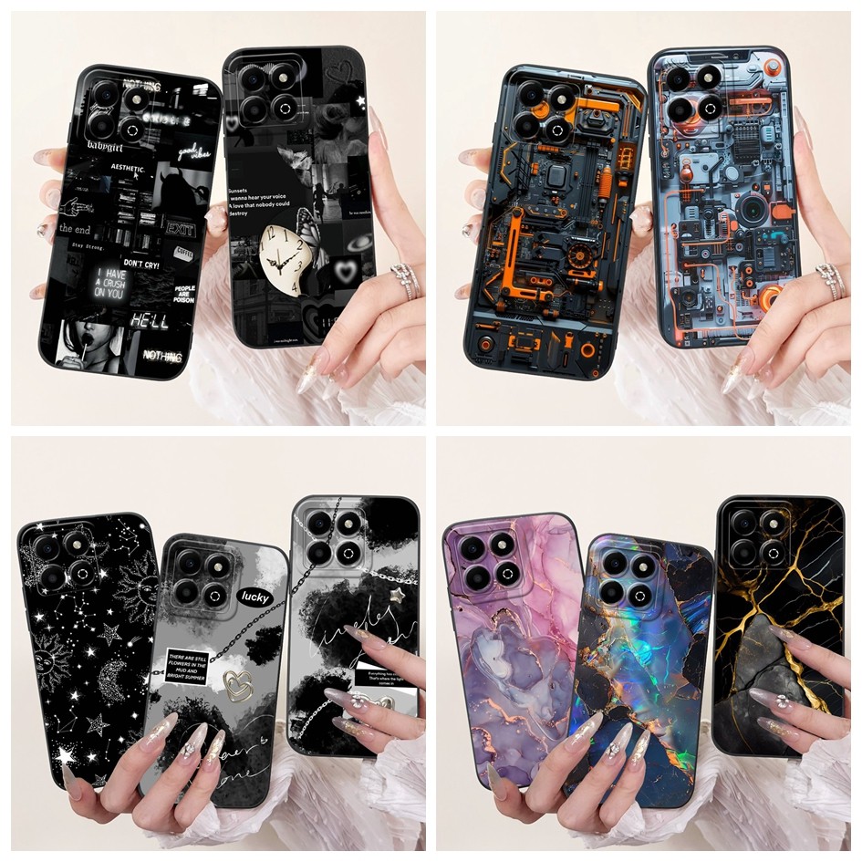 สําหรับ Honor X6a X6b กรณี JDY-LX1 JDY-LX2 WDY-LX1 WDY-LX2 ฝาครอบ Cool แฟชั่น Marble Space ทาสีซิลิโ
