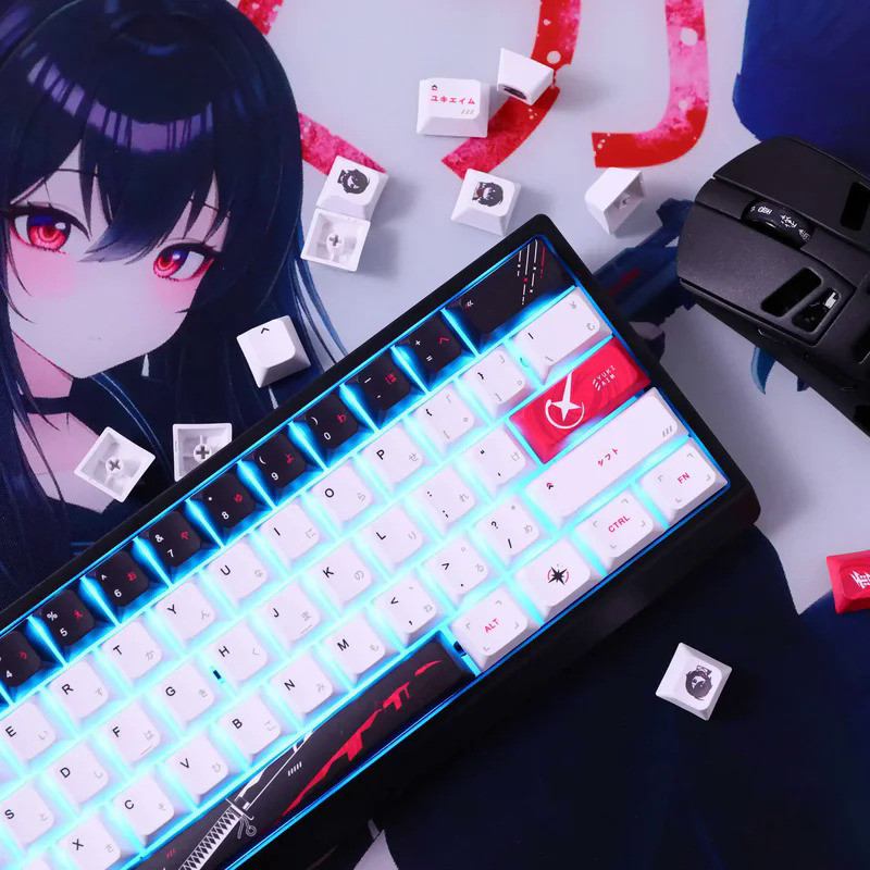 Yuki Aim Keycaps Set PBT Five-Sided Sublimation Anime Keyboard Caps Custom Cherry Profile Keycaps fo