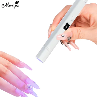 Monja 2in1 โคมไฟเล็บ Mini แบบพกพาเครื่องเป่าขาตั้ง UV Polish Drying โคมไฟ ปรับ เล็บเครื่องเครื่องมือ