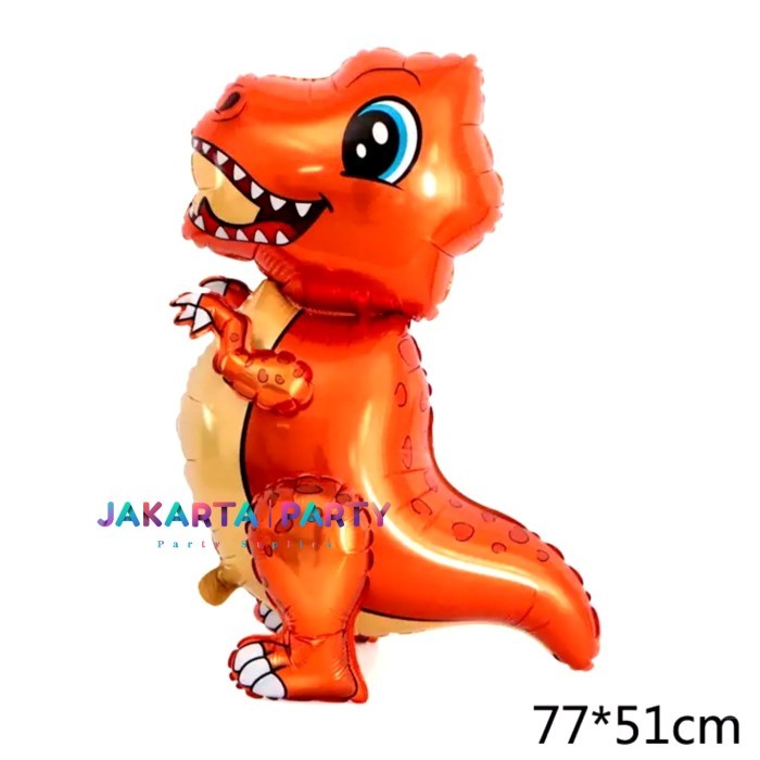 Mall - [besty_mart3] ลูกโป่งฟอยล์ 4D Tyrannosaurus / ลูกโป่ง 4D Dino / ลูกโป่งฟอยล์ Tyrex 4D - สีส้ม