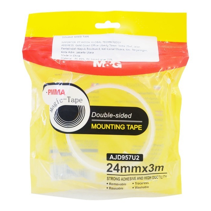 เทปสองด้านโปร่งใส M&G ฉนวนกันความร้อนแบบพลิกกลับ AJD957U2 AJD957U3 AJD957U4