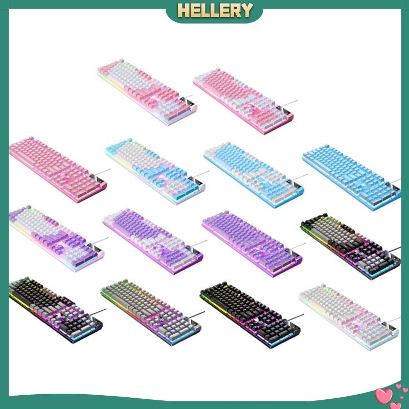 [HelleryTH] คีย์บอร์ดเกมกลแบบมีสาย/เอฟเฟกต์แสง LED USB แบ็คไลท์ RGB ด่วน