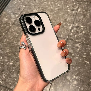 หรูหราโปร่งใสเคสโทรศัพท์สําหรับ ไอโฟน 11 12 13 14 15 16 มือโปร สูงสุด บวกกันชนใสปกหลัง