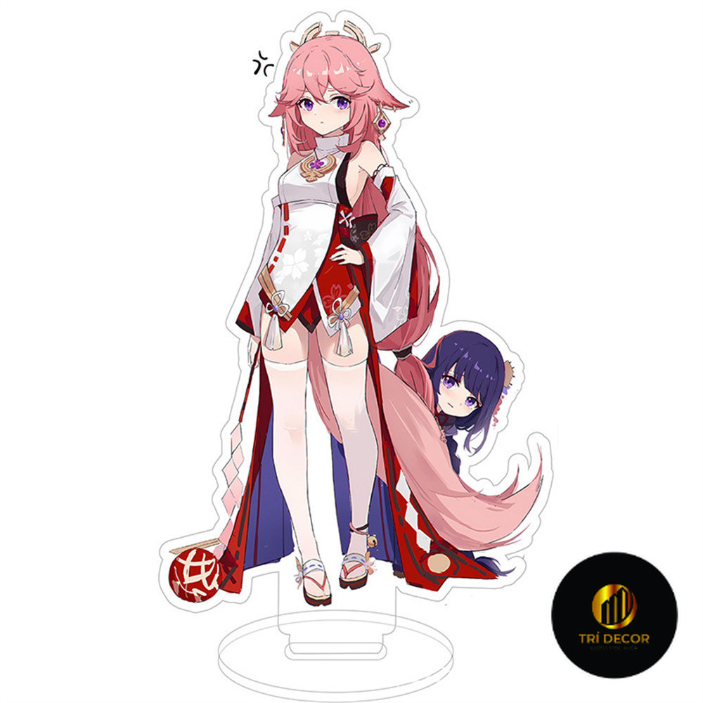 พวงกุญแจ โมเดลสแตนดี้ อะนิเมะ Genshin Impact Yae Miko ของตกแต่งโต๊ะเรียน