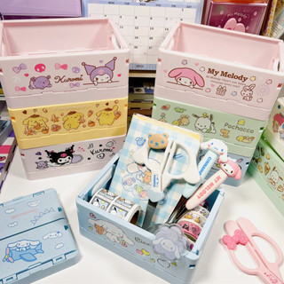 พร้อมส่ง💕 กล่องเก็บของพับได้ ไซส์เล็ก กล่องจัดระเบียบบนโต๊ะ ลายการ์ตูน