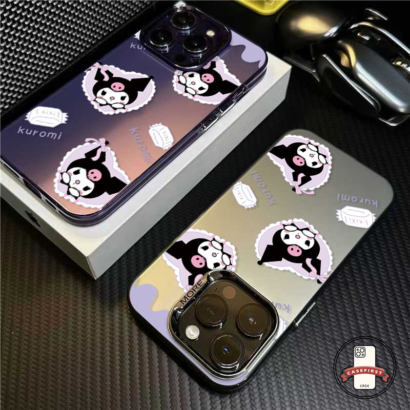 การ์ตูนน่ารักรักหัวใจคุโรมิฉาบนุ่ม เคส IPhone XR 16 11 15 13 12 14 Pro Max X XS Max 7Plus 8 16 15 7 14 Plus SE 2020
