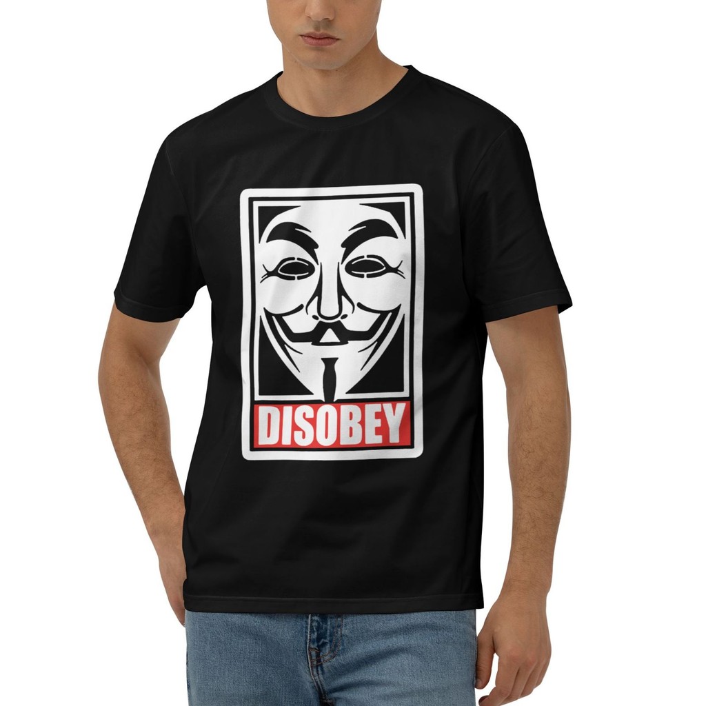 เสื้อยืดผ้าฝ้าย Disobey V For Vendetta