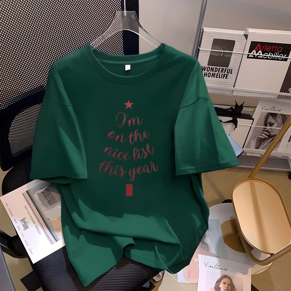 COD (จัดส่งในกรุงเทพฯ) MAO Shop สื้อยืดลายการ์ตูน Oversize ผ้าฝ้าย100 เสื้อยืดปีใหม่S-3XL#100267