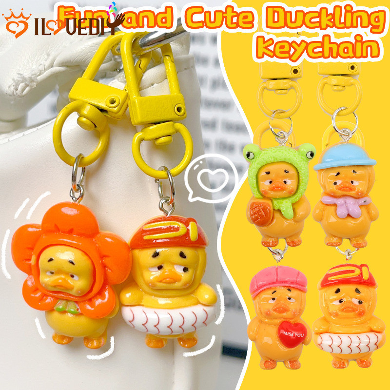 [โดดเด่น] พวงกุญแจเป็ด Annoying น่ารัก - จี้ Suspend โทรศัพท์ - เครื่องประดับแขวนกุญแจรถ - อุปกรณ์ตกแต่งกระเป๋าเป้ - พวงกุญแจตุ๊กตาเป็ดเหลือง - เสน่ห์ของขวัญแฟน