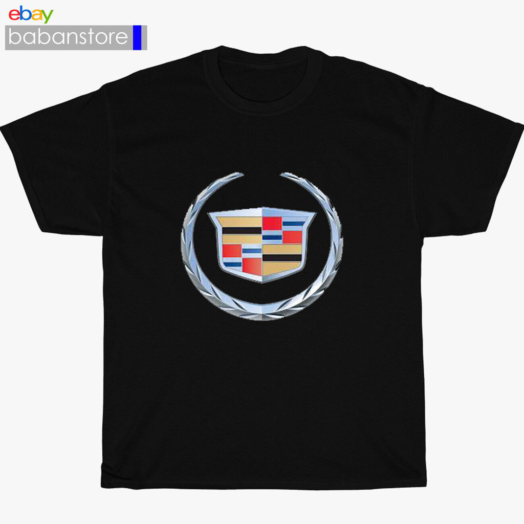 ใหม่ Cadillac Gold Classic Logo Tops/Top/Grey/Navy T-Shirt