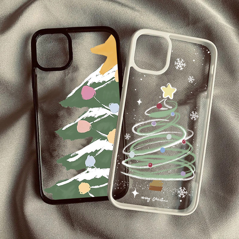 ปลอกสําหรับ Xiaomi Poco M6 X6 Pro 4G X5 C65 Redmi หมายเหตุ 13 Pro Plus 5G 12 11 Redmi 14C 13C 13 12 4G 10 Christmas Tree Hard ซิลิโคนใสกันกระแทก