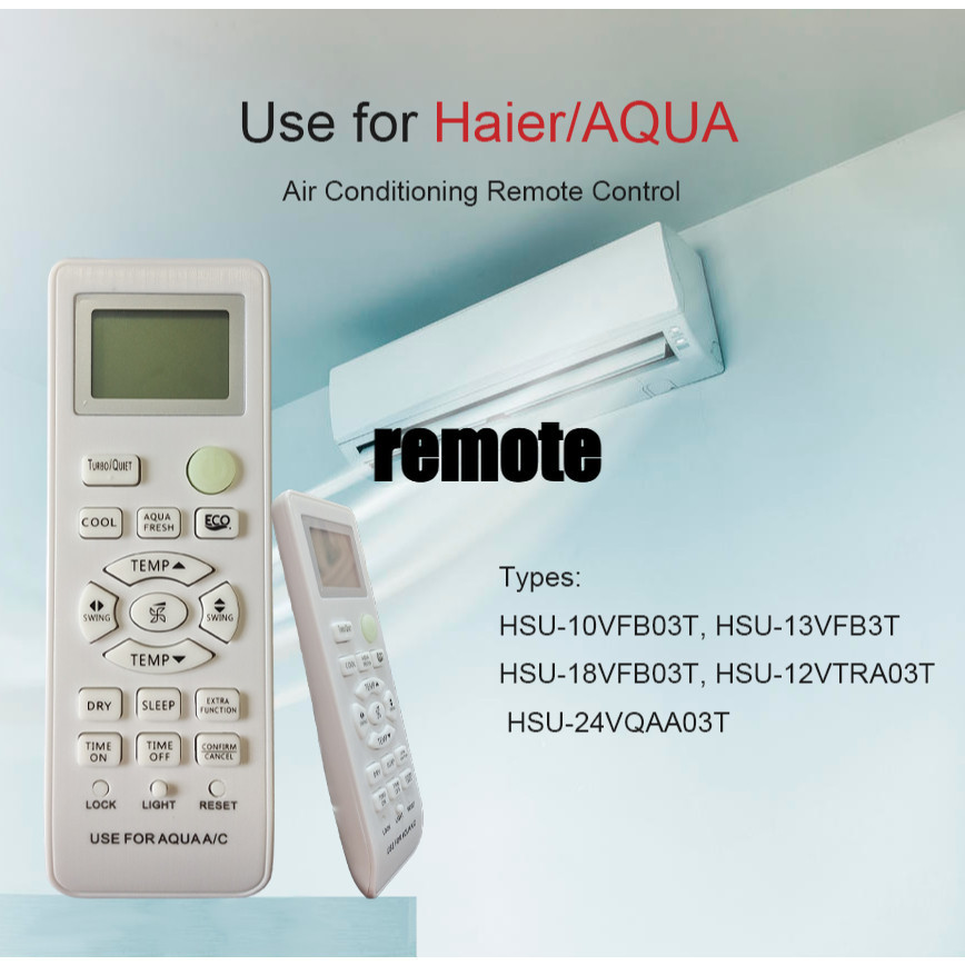 เหมาะสําหรับ Haier/AQUA รีโมทคอนโทรลเครื่องปรับอากาศ HSU-10VFB03T, HSU-13VFB3T, HSU-18VFB03T, HSU-12