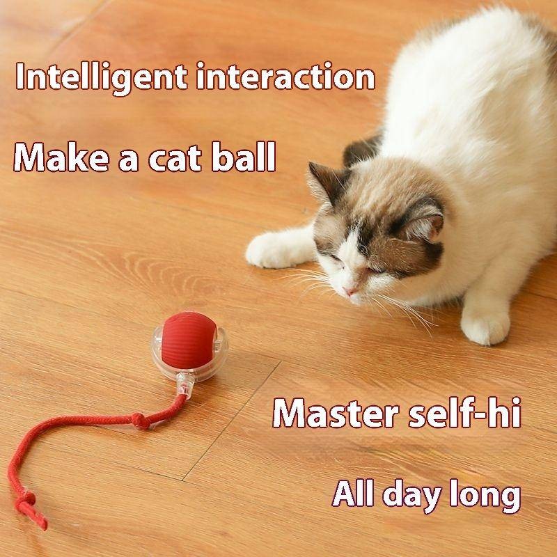 Smart Teasing Cat Ball Teasing Cat ของเล่นแมว บรรเทาความเบื่อ ลูกแมว ลูกแมว กลิ้ง อัตโนมัติ ไฟฟ้า Handy เครื่องมือ Recharge