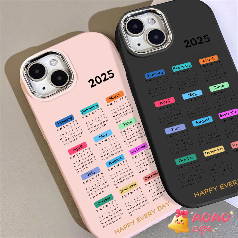 เคสไอโฟน 16 สำหรับ iPhone 11 14 16 15 13 12 Pro Max 7 16 15 8 Plus XR X XS Max แฟชั่นสร้างสรรค์ตลก 2025 ปฏิทินปกอ่อน