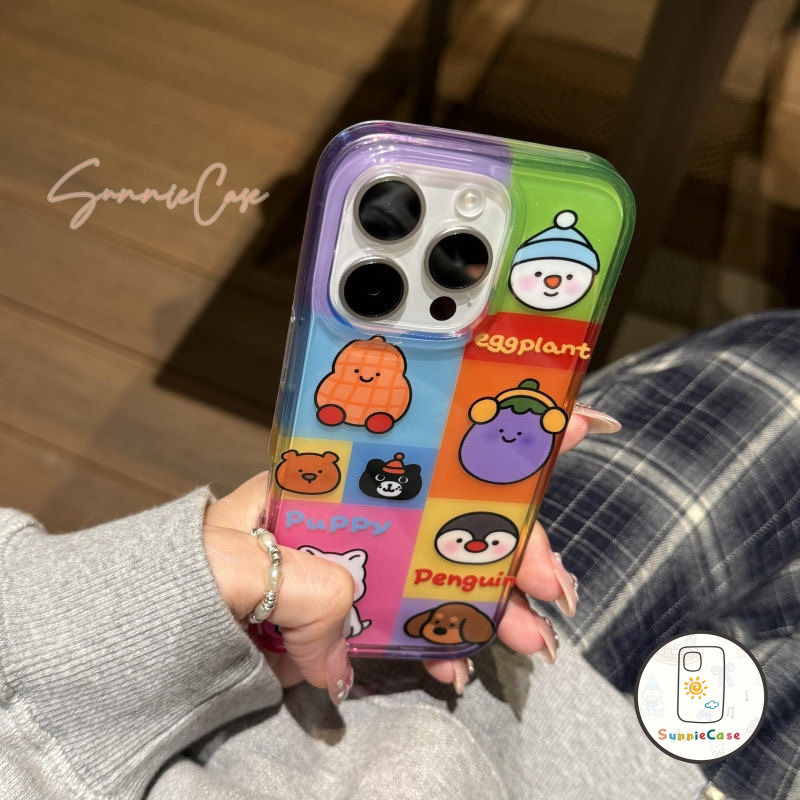 เคสไอโฟน สีผลไม้น้ำแข็ง ลูกสุนัข สำหรับ IPhone 12 16 13 15 11 14 Pro Max XR XS X 8Plus 7Plus Max 8 7 Plus SE TPU เคส