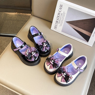 น่ารัก Sanrio สาวเจ้าหญิงรองเท้าหนังการ์ตูน Kuromi เด็กแฟลตห…