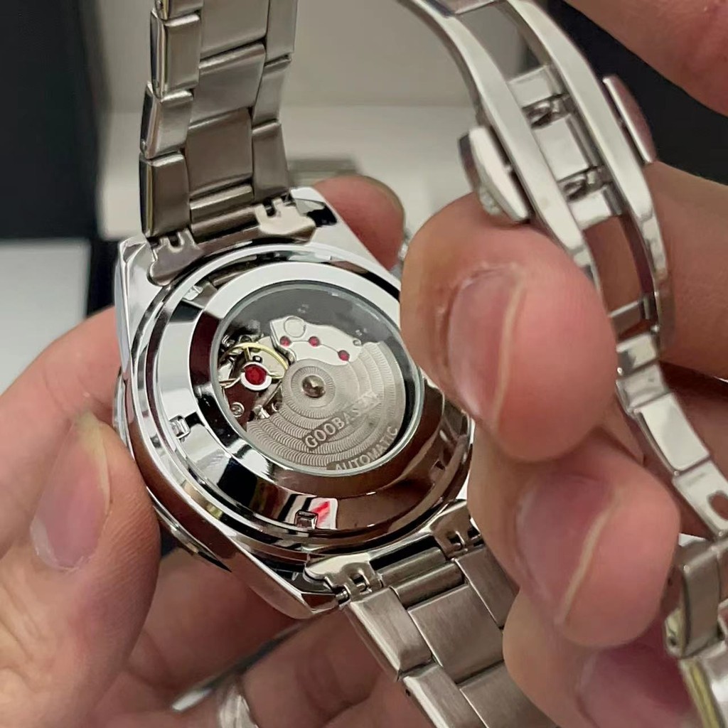 Swiss Thin Dial Automatic Hollow Mechanical นาฬิกาส่องสว่างกันน้ําปฏิทินธุรกิจ High-End นาฬิกาสวิส Thin Dial อัตโนมัติ Hollow Mechanical นาฬิกา Luminous ปฏิทินกันน้ําธุรกิจ High-End นาฬิกาอินเทรนด์ 1