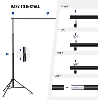 2 x 3 Backdrop & 2m x 2m Heavy Duty Background Stand Backdrop Support System Kit